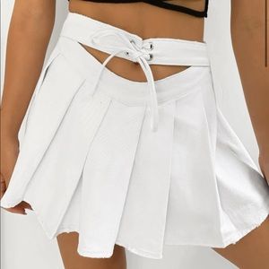 Tiger Mist White High Waisted Jean Skirt